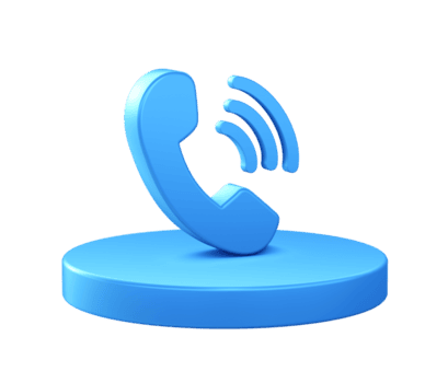 3d illustration icon of phone call with circular or round podium png